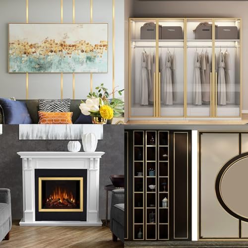 Gold Metalized Brushed Finish Molding Trim, Peel and Stick Strip for Mirror Frame, Wall, Fireplace and Home DIY Decoration (32.8 ft x 1.18 inch) - Image 6