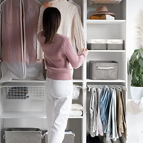 TheWarmHome Storage Bins - 3PCS Fabric Storage Baskets for Organizing Shelves | Large Basket Closet Organizer for Home Shelf Dog Laundry Organization | Collapsible Storage Cubes W/Handles - Image 5