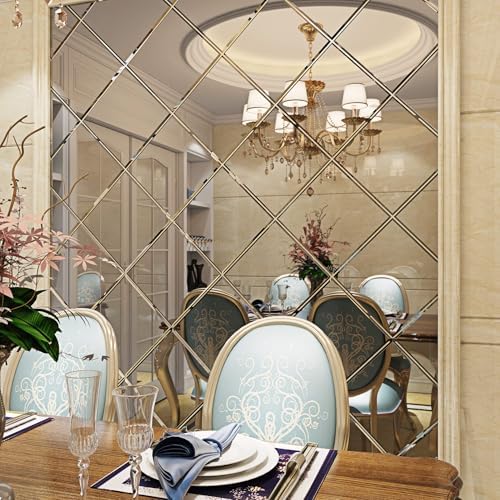 FunStick 12"x472" Mirror Stickers Wall Mirror Tiles Self Adhesive Flexible Mirror Sheets Large Non-Glass Mirror Wall Stickers Peel and Stick Mirror Wall Paper Roll for Crafts Fun House Home Wall Decor - Image 4