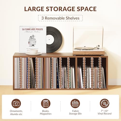 IOTXY DIY Modular Cubby Bookcase - Stackable 12-Cube Open Bookshelf, Walnut - Image 4