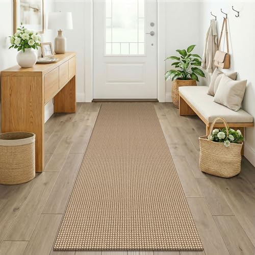 KOZYFLY Boho Runners for Hallways 2x7 ft Washable Kitchen Runner Non Slip Rubber Backed Hall Runners Cotton Entryway Runner Rugs for Indoor Backdoor Bedroom Kitchen, Orange Beige/Tan/Brown by KOZYFLY
