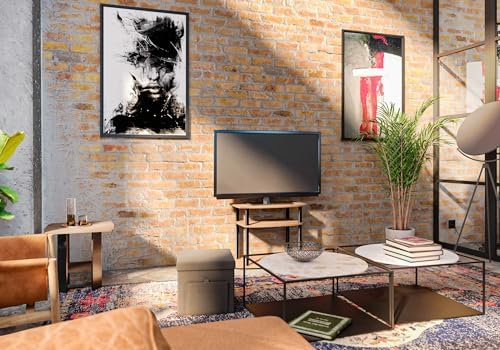 Furinno BASIC Book Shelf, 6-Cube Bookshelf with Open Shelf, 3 x 2 Bookcase with Storage Bins, Closed Back, Horizontal, 11.9 x 31.6 x 23.6, for Living Room, Bedroom, Home Office, Dark Walnut - Image 2