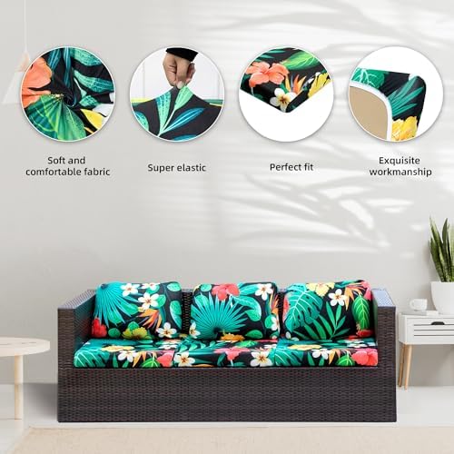 8 Pcs Outdoor Cushion Covers, Patio Sofa Cushion Covers Replacement - Image 4