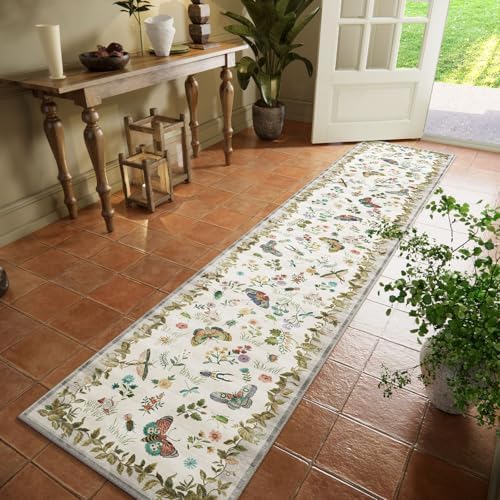 Machine Washable Kitchen Runner Rugs: 2'x10' Hallway Runner Stain Resistant Non Slip Low Pile Soft Indoor Carpet Runners for Hallways Entryway Kitchen Living Room Bedroom Bathroom Farmhouse - Image 2
