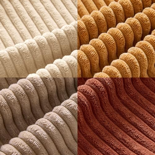 MIULEE Fall Corduroy Decorative Throw Pillow Covers Terracotta 18x18 - Image 5