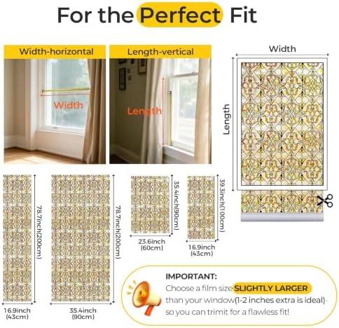 OHTMERU 3D Stained Glass Window Privacy Film Decorative Non-Adhesive - Image 6