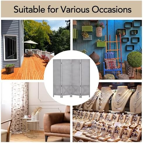 Wnutrees 4 Panel Pegboard Display,5 Ft Folding Privacy Screen Room Divider - Image 7