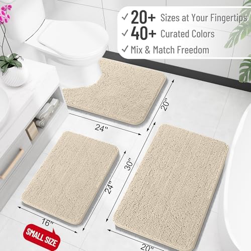 OLANLY Bathroom Runner Rugs 40x24, Extra Soft Absorbent Chenille Bath Rugs - Image 2