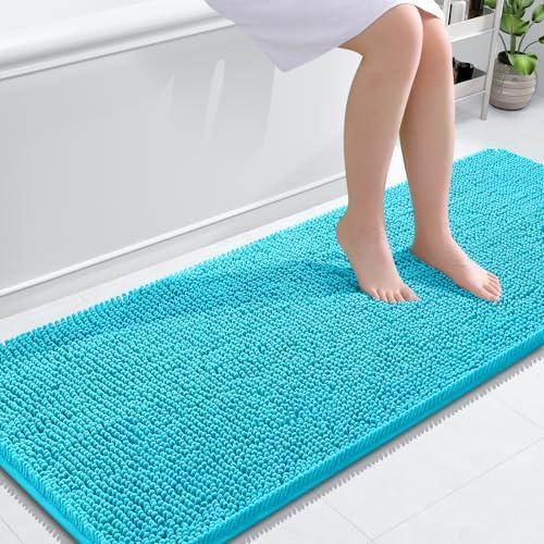 OLANLY Bathroom Runner Rugs 59x24, Extra Soft Absorbent Chenille Bath Rugs by OLANLY