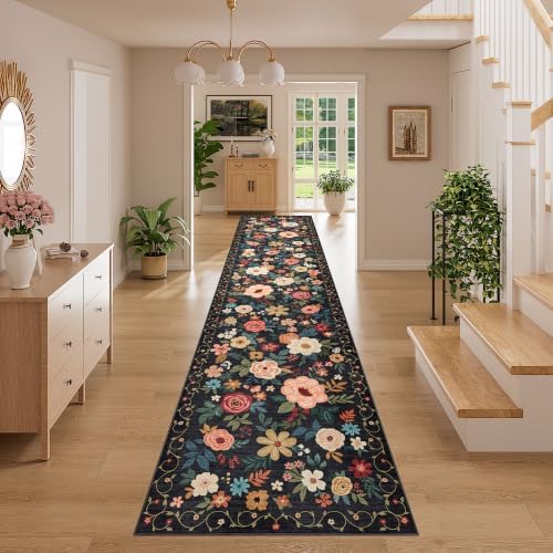 DUKINO 3x14 Washable Runner Rug, Non Slip Long Kitchen Runner Rug, Black - Image 5