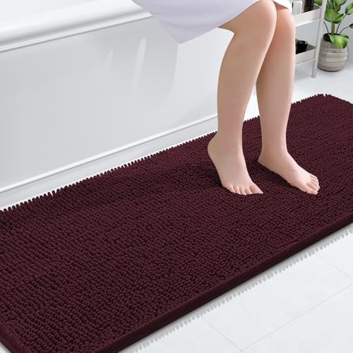 OLANLY Bathroom Runner Rugs 70x24, Extra Soft Absorbent Chenille Bath Rugs by OLANLY