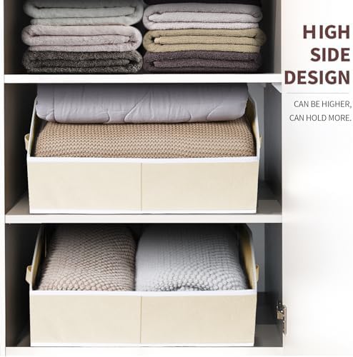 Homsorout Closet Organizers and Storage Bins - Large Fabric Storage Bins, Decorative Storage Baskets for Organizing, Trapezoid Foldable Basket for Clothes, Books, Home, 8 Pack, Beige - Image 6