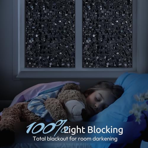 rabbitgoo Total Blackout Window Privacy Film, Black 17.5" x 78.7" - Image 2
