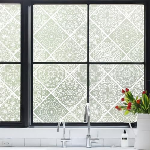 DKTIE Moroccan Lattice Stained Glass Window Film Decorative 35.4" x 78.7" - Image 2