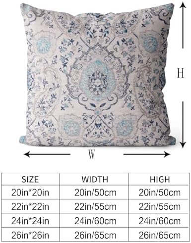 Snycler Boho Throw Pillow Covers 22x22 inch Set of 2 Terracotta Rust Blue Colored Throw Pillows Double Sided Boho Home Soft Decor for Bedroom Living Room Couch & Sofa (No Inserts) - Image 2