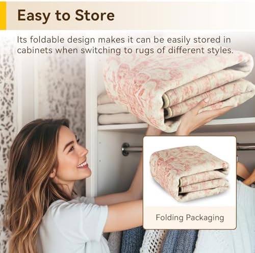 RELEANY Washable Area Rug, Runner 2'x8', Pink/Light Vintage Pink - Image 6