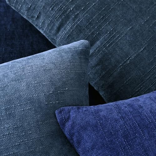 Set of 4 Soft Textured Decorative Throw Pillow Covers 20x20 Inch Cozy Farmhouse Cushion Cover Square Accent Pillow Cases for Bed Couch Sofa Living Room, Grey Blue - Image 6