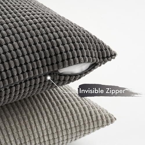 MIULEE Neutral Decorative Euro Pillow Covers 24x24 Set of 4 Modern Grey - Image 6