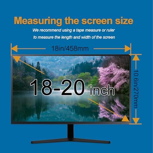 JCSKY 18-20 Inch Computer Monitor Privacy Screen Filter, Hanging Acrylic Screen Protector Anti Glare Eye Protection for Diagonal 18.5, 19.4, 19.5, 20.5 Inch Widescreen Desktop PC ​Monitor - Image 5