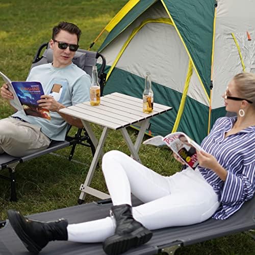 SUNNYFEEL Folding Camping Table - Lightweight Aluminum Portable Picnic Table for Cooking, Beach, Hiking, Travel, Fishing, BBQ, Indoor Outdoor Small Foldable Camp Tables - Image 2