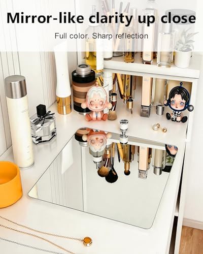 12 Pack Flexible Mirror Sheets 12x12 Inch Self Adhesive Non-Glass Mirror Tiles, Cuttable Shatterproof Acrylic Stickers, Safe Reflective Film for DIY Home Wall Decor Kitchen Bedroom - Image 7