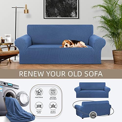 KEKUOU Stretch Loveseat Couch Cover, 2 Cushion Couch Slipcover,Riverside - Image 3