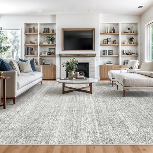 Valenrug 9x12 Area Rug Non Slip, Large Washable Rugs for Living Room Grey by Valenrug