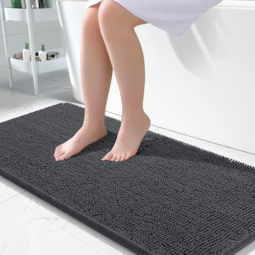 OLANLY Large Bathroom Rugs 50x30, Extra Soft Absorbent Chenille Bath Rugs by OLANLY