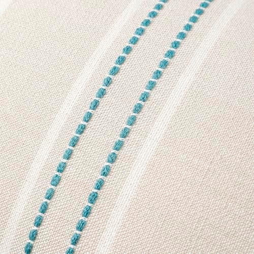 Hckot Stripe Throw Pillow Covers 22x22 Set of 2 Teal Blue Pillow Covers - Image 4