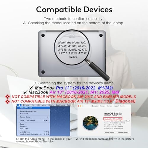 Magnetic Privacy Screen for MacBook Pro 13 inch (2016-2022, M1, M2) and MacBook Air 13 inch (2018-2021 M1, 2025 M4), Removable Screen Protector, Blue Light Blocking, Anti Glare Protector and Privacy Filter Shield - Image 2