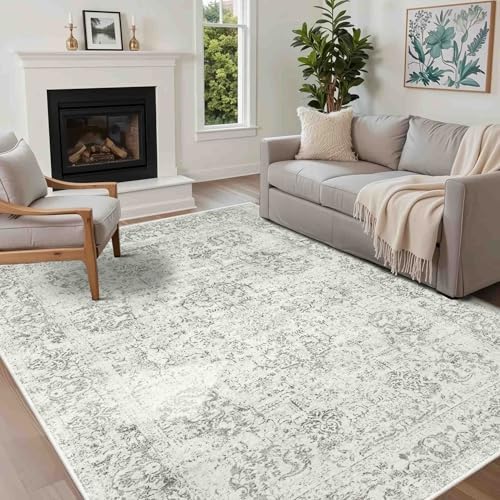 Rugxara Grey 5X7 Washable Area Rug for Living Room - Image 3