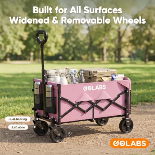 Golabs WA1 Collapsible Folding Wagon Cart, Max 220lb Load, Expands to 100L - Image 5