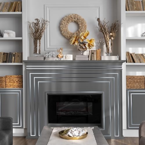 0.39in x 40Ft Peel and Stick Wall Molding Trim Silver - Image 4