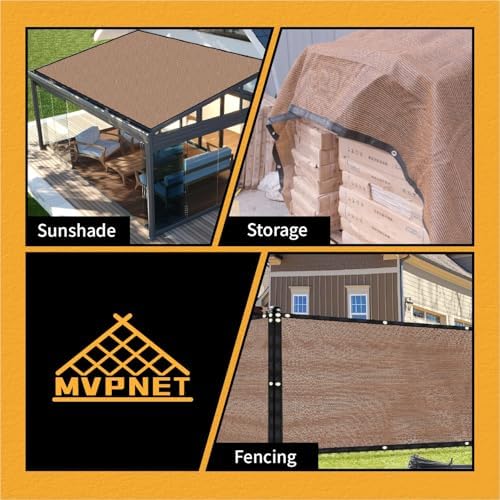 90% Privacy Fence Screen 3x20Ft Balcony Windscreen for Garden,Mocha - Image 7