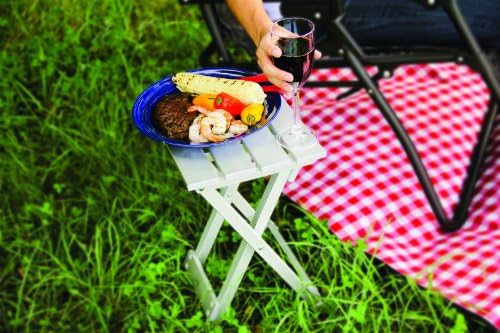 Camco Aluminum Small Outdoor Side Table - Folding Camping Table Supports Up to 130lb - Features Durable Aluminum Construction - Collapses for Easy RV Storage - (51890) - Image 2