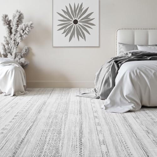 9x12 Area Rugs for Living Room Machine Washable Rug Distressed Indoor Carpet Neutral Moroccan Boho Rug Ultra Soft Area Rug for Bedroom Dining Room Playroom Office, Grey - Image 4