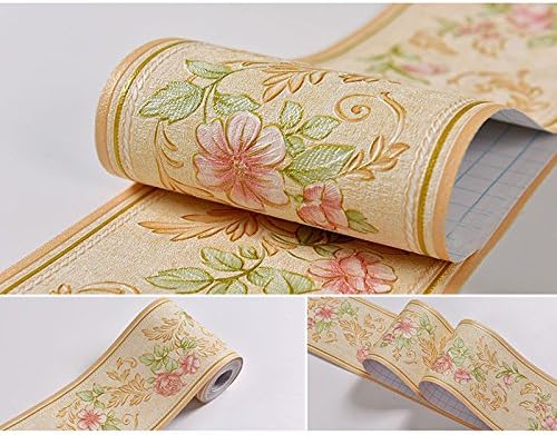 Creation Core 4.2x196.8 Waterproof Wallpaper Border 3D Pattern Wall Decor Removable Self Adhesive Kitchen Bathroom Tiles Stciker, Vine Yellow - Image 3