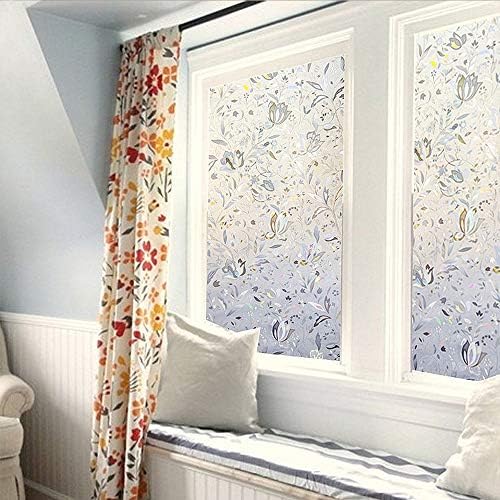 LEMON CLOUD Window Privacy Film, Tulip Stained Glass Sticker 45.2″ x 157.4″ - Image 3