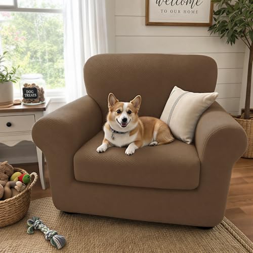 XINEAGE 2-Piece Stretch Armchair Sofa Cover, Washable Couch Covers for Dog - Image 3