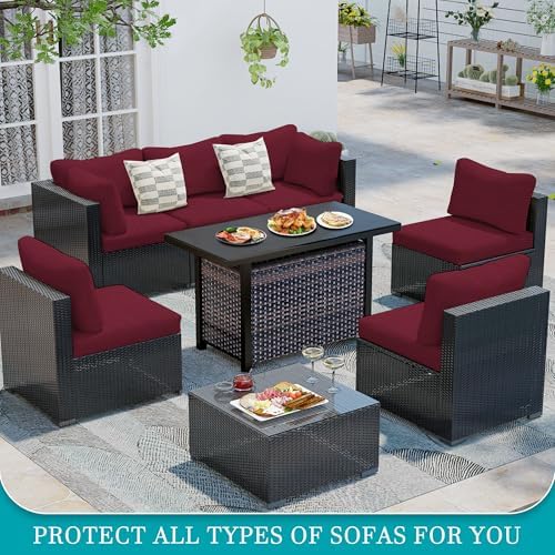 12 Pcs Outdoor Cushion Covers, Patio Sofa Cushion Covers Replacement - Image 5