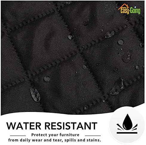 Easy-Going Reversible Couch Cover, Oversized Recliner, Black/Beige - Image 4