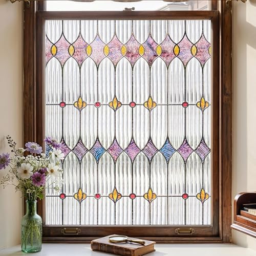 ADD.HERES Window Privacy Film, Stained Glass Window Film, 23.6" x 78.7" by ADDHERES