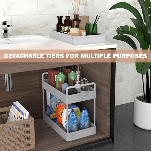 Ronlap 3 Tier Slim Rolling Storage Cart with Wheels Utility Organizer, Grey - Image 3