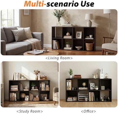 WannabeMyself【Sturdy Build&Easy Assembly】8 Cube Storage Organizer with Anti-Tipping Kits,Reversible Open Back Book Shelf, Bookcase for Living Room,Bedroom,Entrance Hall,Office,24.1×11.4×47.7,Chocolate - Image 5