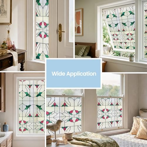 ADD.HERES Window Privacy Film, Stained Glass Window Film, 17.5" x 78.7" - Image 6