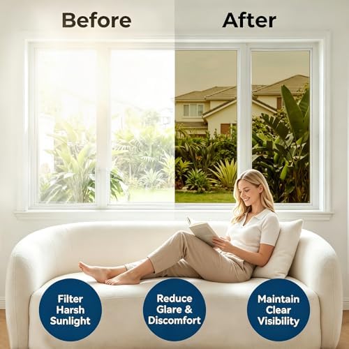 Coavas One Way Window Privacy Film, See Out Not in, Heat & UV, 29.5"X78.7" - Image 3