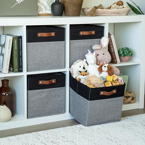 OrganiHaus 12x12 Cube Storage Bins, Set of 4 - Fabric Storage Cubes - Image 3