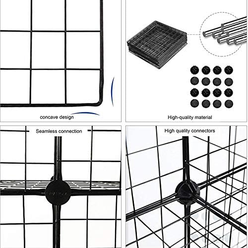 C&AHOME Wire Cube Storage - 9-Cube Organizer, Metal Grids, Bookshelf, Black - Image 7