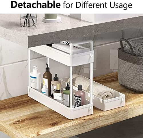 SOLEJAZZ Slim Rolling Storage Cart Skinny Bathroom Organizer, 3 Tier, White - Image 5