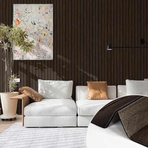 Fititem Wood Wall Panels Peel and Stick Wallpaper 3D Faux Walnut 15.7”×118” | Wood Salt Wall Panels for Accent Walls Dark Brown Self Adhesive Waterproof Wallpaper for Living Room Bedroom Removable Decor by Fititem__FitYourHome